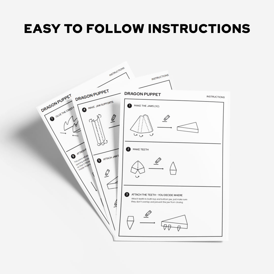 Printable Golden Dragon Puppet - Gilded Fang