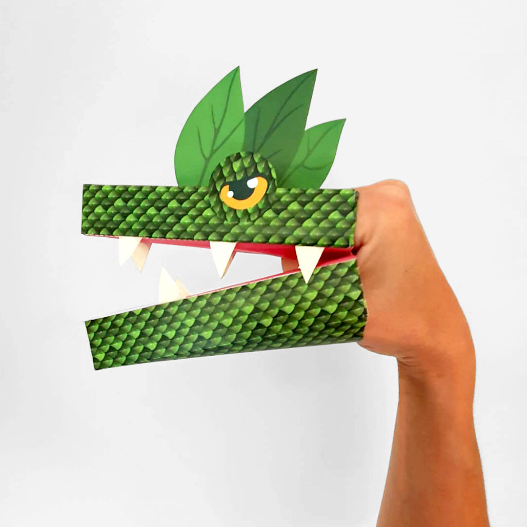 Printable Forest Dragon Puppet - Jungle Blaze