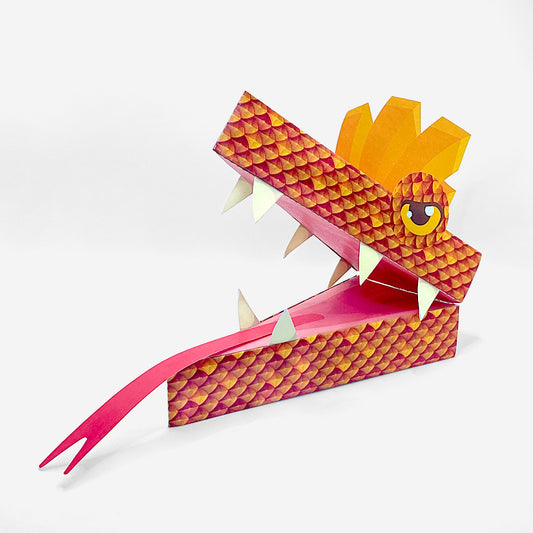 Printable Golden Dragon Puppet - Gilded Fang